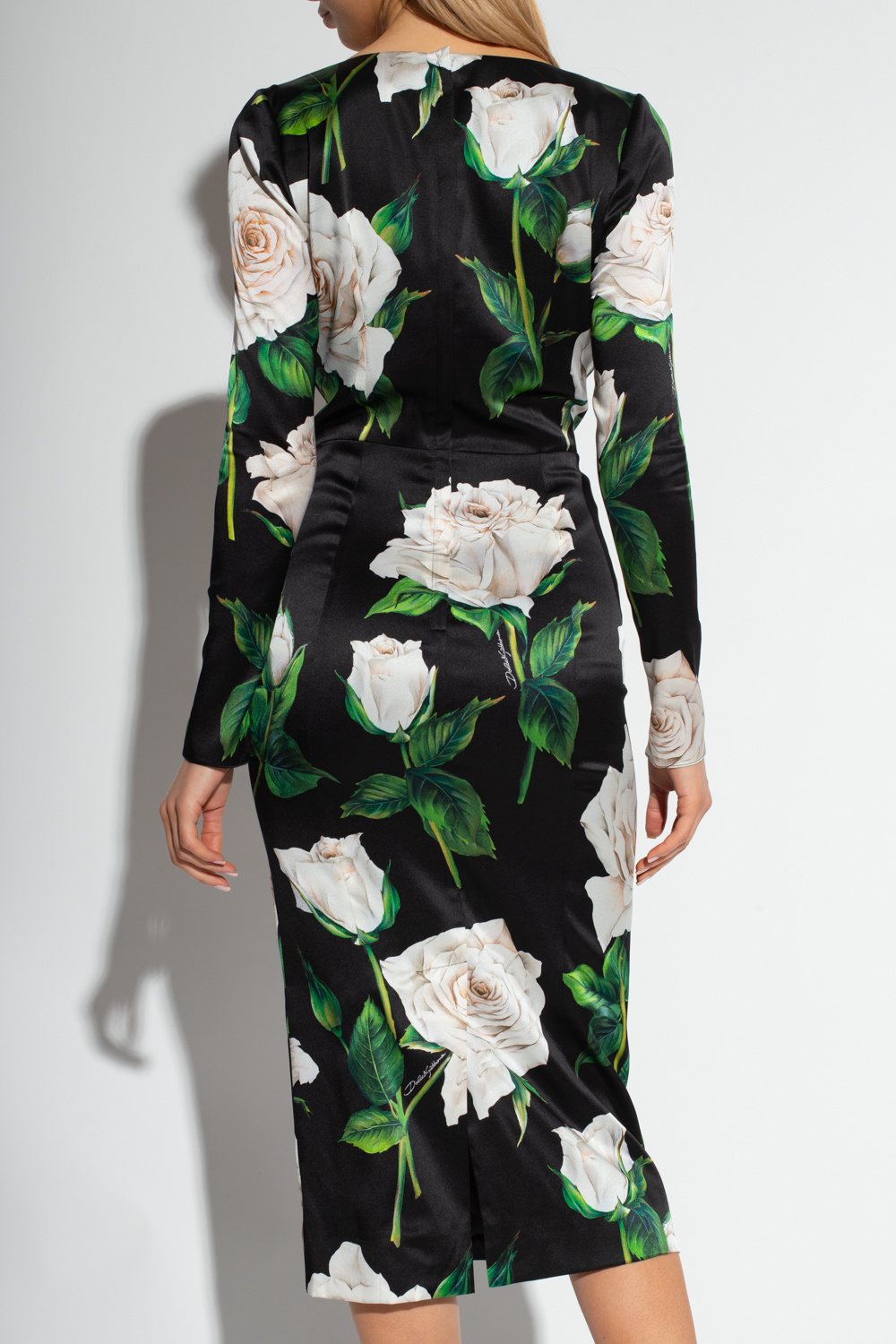 Silk dress with floral motif Dolce & Gabbana